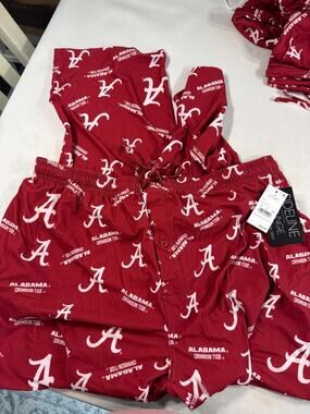 Alabama Crimson Tide Pajama Lounge Pants Mens Small Red All Over Logo Sleepwear
